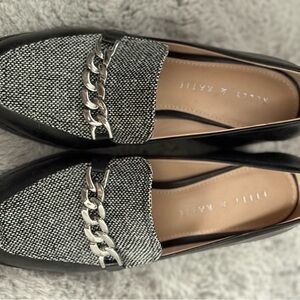 Black and Silver Chain Loafers